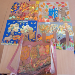 Zdjęcie prac plastycznych dzieci wysłanych na konkurs "Barwy jesieni".